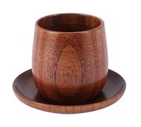 Sirxlevcy Japanese Style Log Cup Wooden Big Belly Cup Sake Solid Wood Retro Insulated Teacup Set Drinking Cup 150ML