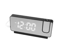 Sirxlevcy LED Digital Projection Alarm Clock Electronic Alarm Clock with Projection Time Projector Bedroom Bedside Clock Black