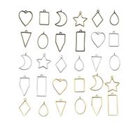 Sirxlevcy Metal Geometric Hollow Frame Frame Mold UV Epoxy Resin Mold for DIY Jewelry Making Result Round Pendant