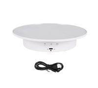 Sirxlevcy Motorized Rotating Display Stand, 7.87Inch,Mirror Covered 360 Degree Turntable Display Stand for Photography (White)