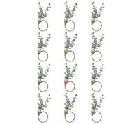 Sirxlevcy Napkin Rings Set of 12 Rustic Napkin Rings Made of Eucalyptus Wood Boho Leaf Wood Beads Farmhouse Napkin Ring Holder