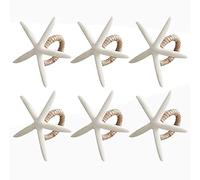 Sirxlevcy Napkin Rings Set of 6, Sea Star Napkin Ring for Starfish for Tables, Wedding, Birthday, Banquet, Christmas