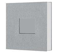 Sirxlevcy Photo Album Self Adhesive Grey Photo Album with Picture Display Window,40 Pages DIY Scrapbook Album,Linen Cover Memory Book