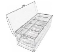 Sirxlevcy Plastic Fruit Tray on Ice with Lid, Plastic Ingredient Container, Ingredient Box, 5 Compartments, Side Container