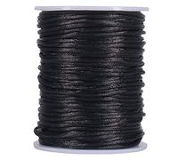 Sirxlevcy Satin Rattail Polyester Cord,295 Feet 2mm Black Beading String for Macrame Bracelets, Jewelry Making, Arts and Crafts