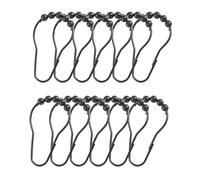 Sirxlevcy Shower Curtain Hooks Rings Metal Shower Curtain Hooks Rings for Bathroom Shower Rods Curtains Set of 12 Black