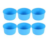 Sirxlevcy Silicone Mini Cake Molds 4 Inch Round Baking Pan Non-Stick Silicone Baking Mold Bakeware Pan Reusable Blue, Set of 6