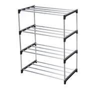 Sirxlevcy Stackable Small Shoe Rack, Entryway, Hallway and Closet Space Saving Storage and Organization (4-Tier, Black)