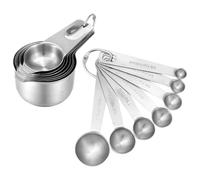 Sirxlevcy Stainless Steel Measuring Cups and Spoons Set of 14 Pieces,7 Nesting Cups and 7 Stackable Spoons Professional Portable
