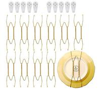 Sirxlevcy Stainless Steel Plate Hangers for Walls Compatible Decorative Plates Hooks Dish Diaplay Holder with 10 PCS Wall Hooks