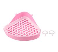 Sirxlevcy Toilet Litter Tray,Small Animal Toilet Corner Potty, Pet Litter Trays Corner for, Hamster (Pink)