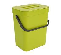 Sirxlevcy Trash Can with Lid Green Trash Can Plastic Waste Basket Hanging Waste Bin for Bathroom/,Waste Compost Bin for Kitchen Small Garbage Can for Bedroom 0.8 Gallon