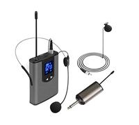 Sirxlevcy UHF Portable Wireless Headset/Lavalier Lapel Microphone Headset Microphone with Bodypack Transmitter and Receiver 1/4 Inch Output(A)