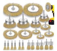 Sirxlevcy Wire Wheel for Drill,1/4in Drill Shank,3in Brass Wire Wheel for Drill Rust Removal Heavy Duty Wire Wheel Brush Drill Bit