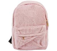 Sirxlevcy Women Soft Faux Fur Plush Backpack Shoulder Bag School Bag with Heart Pendant (Pink)