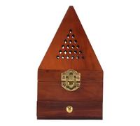 Sirxlevcy Wooden Agarwood Sandalwood Box Incense Burner Burner Antique Aromatherapy Burner Pyramid Hollow Incense Box
