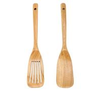 Sirxlevcy Wooden Kitchen Cooking Utensils,2 PCS Wooden Spoons and Spatula for Cooking, Sleek, Cookware for Home Use and Kitchen