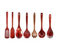 Sirxlevcy Wooden Kitchen Utensils Set,Wooden Spoons for Cooking Natural Teak Wood Kitchen Spatula Set for Including 7 Pack