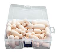 Sirxlevcy Wooden Peg Dolls, 56PCS Unfinished Decorative DIY Angel Tiny Doll Bodies Painted Natural Wooden People with Hats