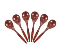 Sirxlevcy Wooden Spoons for Eating, 6 Pieces Natural Wood Eating Spoon, 7 Inch Eco-Friendly Handmade Teaspoon for Dinner, Salad Desserts, Chips, Snacks, Cereal, Fruit