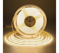 SIRYYUI COB LED Strip 10M,Warm White 3000K LED Strip Light DC24V,384LEDs/M,CRI 90+ Super Bright Uniform Dotless LED Tape Lights for Cabinet Room Home DIY Lighting Project (No Power Supply)