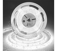 SIRYYUI COB Waterproof LED Strip Lights IP65 5M,6000K Cool White,480LEDs/M High Density 12V Dotless Tape Light,CRI90+,Self-Adhesive Strip Lights Perfectly Bathroom,Kitchens Decor (No Power Supply)