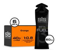 Science in Sport Beta Fuel Gels Dual Source Energy Gel, Orange Flavour, 40g of Carbs Per Pack, 60 ml Pack (6 Pack)