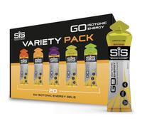 Science In Sport GO Isotonic Energy Gels, 22g Carbs, Low Sugar, Variety Pack, 60ml (20 Pack)