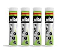 SiS Hydro Electrolyte Tablets - Effervescent Hydration - Virtually Calorie-Free - Informed-Sport Certified - Dissolves in 500ml Water - 20 Tabs Per Tube (4 Tubes, 4 x Strawberry & Lime)