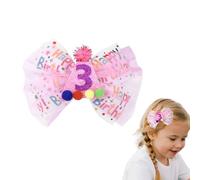 Sisadodo 3rd Birthday Decorations for Girls Third Birthday Hair Bow Clip for Girl 3 Year Old Bday Gifts for Daughter Granddaughter Sister Glitter Friends Hot Pink Hair Barrettes for Little Girls