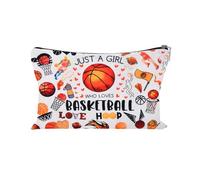 Sisadodo Basketball Girls Makeup Storage Bag for Sports Lover Fan Basketabll-Themed Travel Toiletry Zipper Pouch for Basketball Lovers Players Portaball Cosmetic Travel Gift Bag Organiser for Handbags