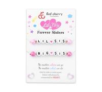 Sisadodo Big Lilttle Sister Christmas Gifts for Women Big Sis Lil Sis Bracelets for 2 Sister Gifts from Sisters Matching Bead Bracelet for Twin Sisters Birthday Gift for Women Announcement Gift