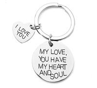 Sisadodo Boyfriend Girlfriend Keychain Gifts My Love You Have My Heart and Soul Keyring Romantic Couple Gifts for Wife Husband Birthday Anniversary Christmas Gifts