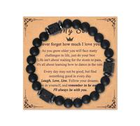 Sisadodo Boyfriend Husband Birthday Gifts for Fiance Bead Bracelet for Son Chrismas Gifts from Mom Dad Valentines Day Gifts for Him, S, Stone, no gemstone