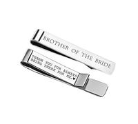Sisadodo Brothers Mens Wedding Day Gifts from Bride Groom Groomsmen Thank You Gifts for Brother Wedding Marriage Celebration Gift Tie Bar for Men Brother of the Bride Engraved Tie Clip for Men Boys
