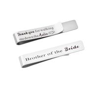 Sisadodo Brothers Wedding Day Gifts for Groomsmen Thank You Gifts for Brother Mens Wedding Marriage Celebration Gift Tie Bar for Brother of the Bride Engraved Tie Clip for Men Boys from Bride Groom