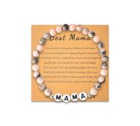 Sisadodo Christmas Birthday Gifts for Mom Mama Charm Bead Bracelet for Grandma I Love You Gifts for Aunt Long Distance Gifts for Women, S, Stone, no gemstone