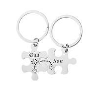 Sisadodo Dad Fathers Day Birthday Gifts for Daddy Son Graduation Goodbye Gifts from Papa Father, Dad and Son Matching Keyrings Gift for Stepdad Son-in-Law Best I Love You Son Daddy Present Ideas
