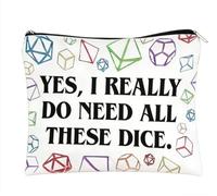 Sisadodo DND Dice Bag for Women Men Yes I Really Do Need All These Dices Dungeons and Dragons Storage Bags D&d Dungeon Master Zip Organiser Pouch for D4 D6 D20 Dice Bags for Role Playing Game