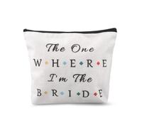 Sisadodo Engagement Gifts for Women Her Bride to Be Gifts for Friend Sister The One Where I'm The Bride Print Canvas Cosmetic Bag Organiser for Wedding Day Bridal Shower Gift Bag for Party Favours