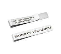 Sisadodo Father of the Groom Gifts for Dad Daddy Wedding Gifts for Dad from Bride, Thank You Appreciation Gift Tie Clip for Wedding Party Father of the Groom Engraved Tie Bar for Men Him