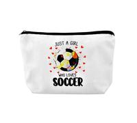 Sisadodo Football Lovers Travel Makeup Gift Bag for Women Girls Football-Themed Toiletry Storage Bag for Football Fans Girls Birthday Graduation Gifts Bags for Sports Lover Cosmetic Bag Organiser