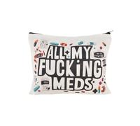 Sisadodo Funny Medication Bag Organiser Pouches for Girls Boys All My Fcking Meds Printed Medical Travel Zip Pouch for Pills First Aid Kit Cosmetic Storage Bags for Women Men Portable Medicine Bag
