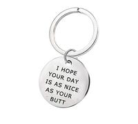 Sisadodo Gag Gifts for Women Men I Hope Your Day is As Nice As Your Butt Keychain Boyfriend Girlfriend Gifts I Love You Keyring Wife Husband Hubby Gifts