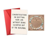 Sisadodo Going Away Gifts for Men Women Coworker Natural Stone Bracelet for Farewell Retirement Gift for Colleague Inspirational Gifts, S, Stone, no gemstone