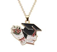 Sisadodo Graduation Necklace Gift for Women Men Mortarboard Pendant Necklaces for Son Daughter High School Graduation Gifts, S, Metal, No Gemstone