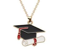 Sisadodo Graduation Necklace Gift for Women Men Mortarboard Pendant Necklaces for Son Daughter High School Graduation Gifts, S, Metal, No Gemstone