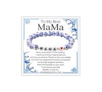 Sisadodo Grandma Birthday Christmas Gifts for Women Nana Charm Beaded Bracelets for Mama Gigi Long Distance Relationship Gifts, S, Ceramic, no gemstone