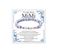 Sisadodo Grandma Birthday Christmas Gifts for Women Nana Charm Beaded Bracelets for Mama Gigi Long Distance Relationship Gifts, S, Ceramic, no gemstone