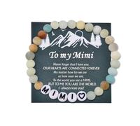 Sisadodo Grandma Christmas Birthday Gift for Nana Nanny Nan Mama Natural Stone Bracelet for Mimi Gigi Gift from Granddaughter Grandson, S, Stone, no gemstone